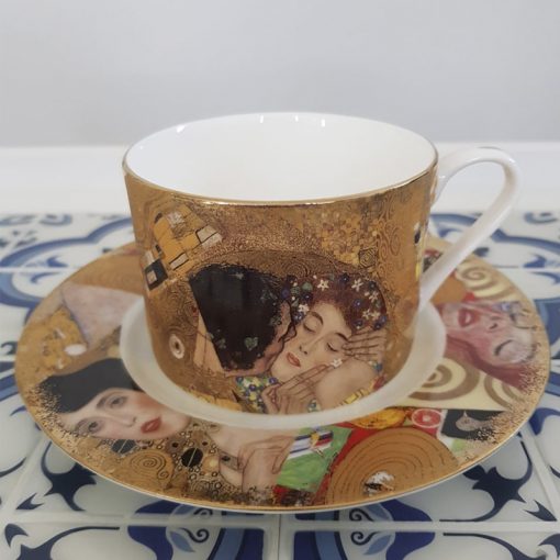 Par De Tazas Té Porcelana Alemana diseño Gustav Klimt