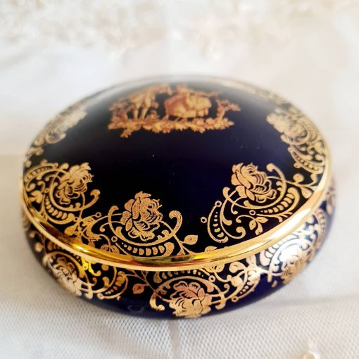 Cajita-Joyero Porcelana Limoges Blue Cobalt - Imagen 2