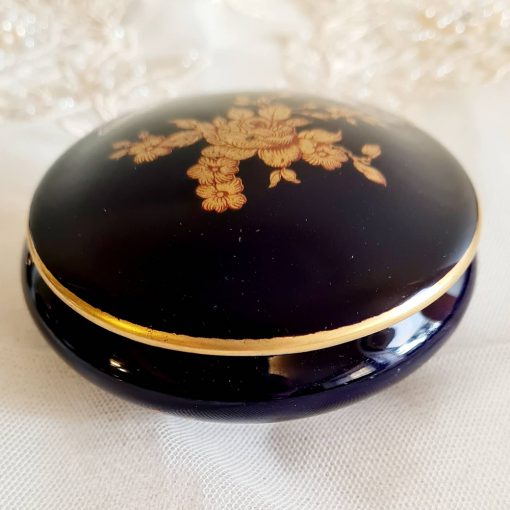 Joyero Blue Cobalt Porcelana Limoges - Imagen 2