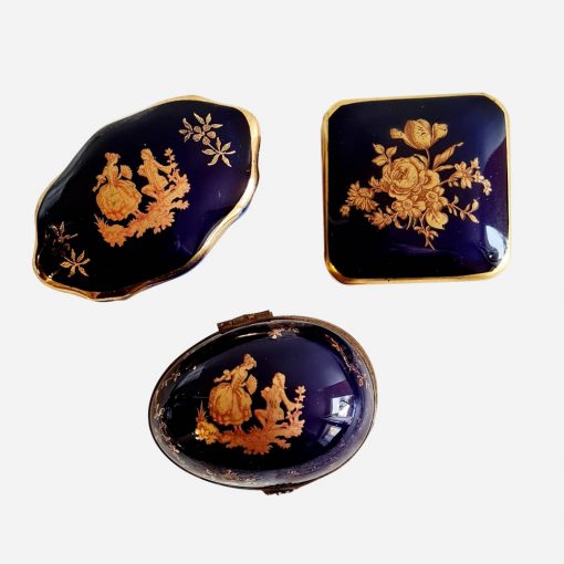 Mini Cajitas Porcelana Limoges Blue Cobalt