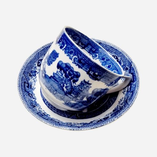 Dúo de Té Inglés Old Willow Blue Midwinter Burslem - Imagen 2