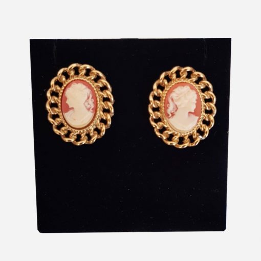 Aros Dorados Camafeo Vintage