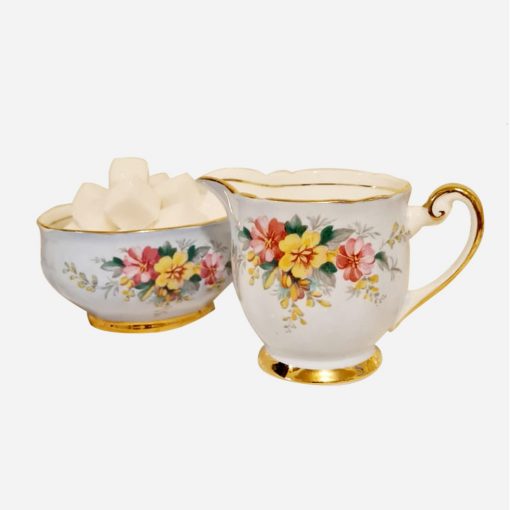 Dúo Terrenero Y Cremero Porcelana Windsor