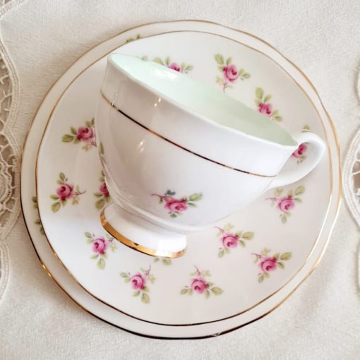 Set Taza De Té Y Plato De Pan Porcelana Royal Stafford/Duchess - Imagen 2
