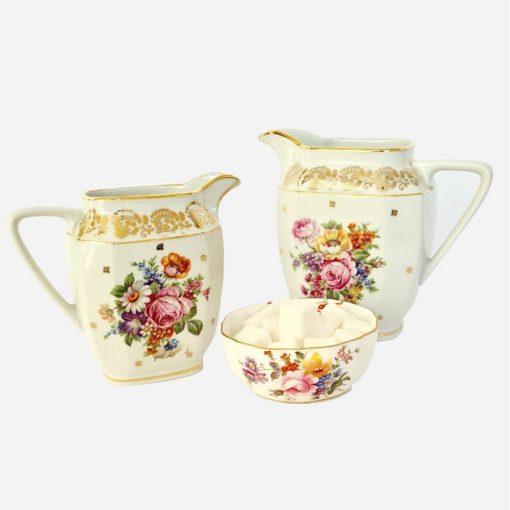 Lechero, Cremero Porcelana Limoges Y Terronero Royal Crown Derby