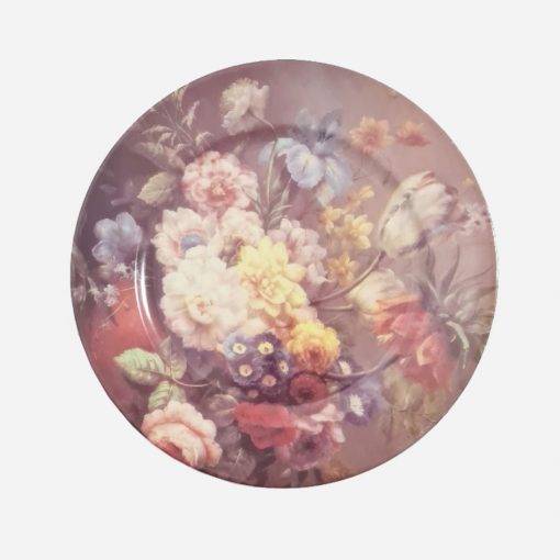 Plato Decorativo Floral Pintado A Mano Porcelana San Marino