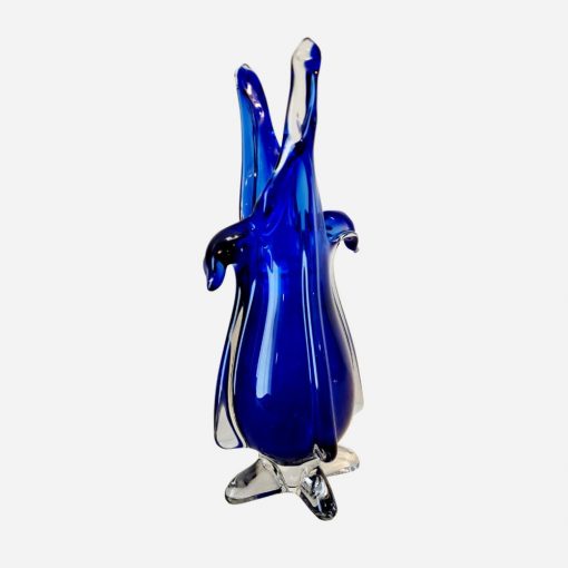 Florero Blue Cobalt Cristal Yungay años '60