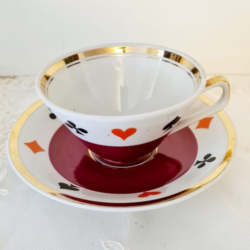 Dúo de Té Porcelana Polaca Chodziez - Imagen 3