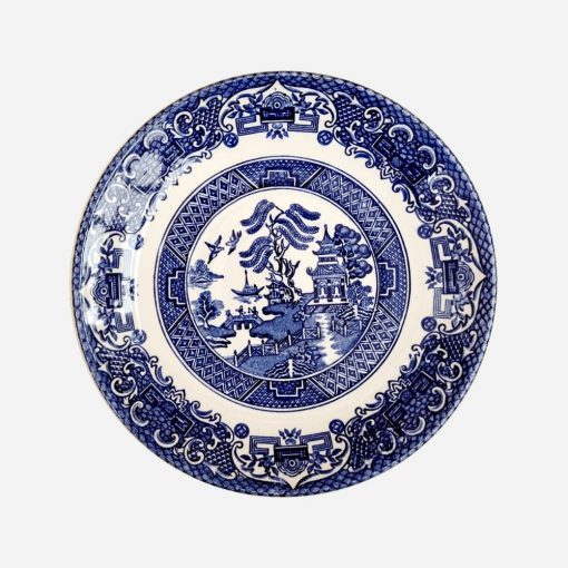 Dúo de Té Inglés Old Willow Blue Staffordshire - Imagen 2