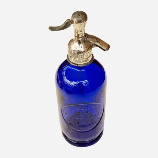 Botella Sifón Vintage Vidrio Blue Cobalt 750 cc