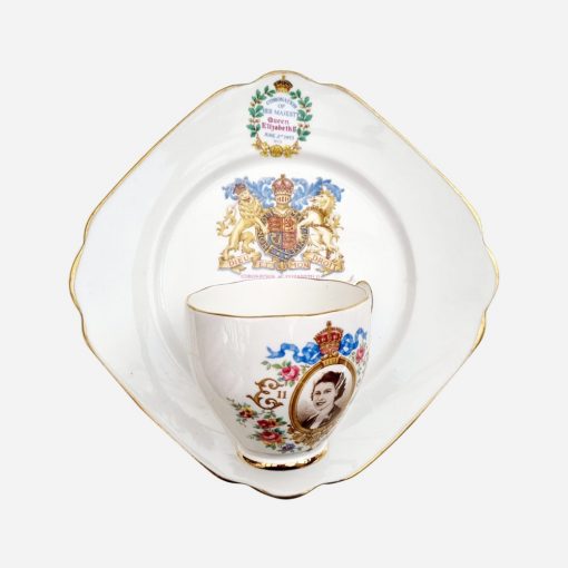 Taza Inglesa Snack Conmemorativa Coronación Reina Isabel II - Imagen 2