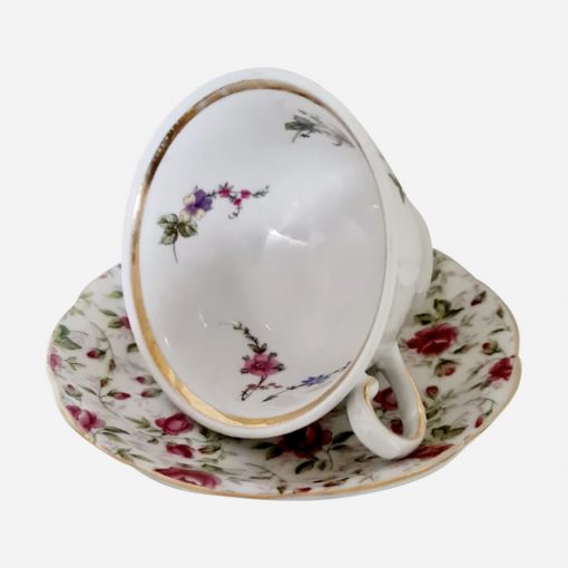 Dúo de Té Tacita Polaca-Platito Inglés pintado a mano - Imagen 2