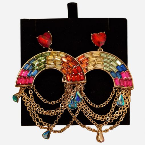 Aros Cristal Betsey Johnson Arcoiris