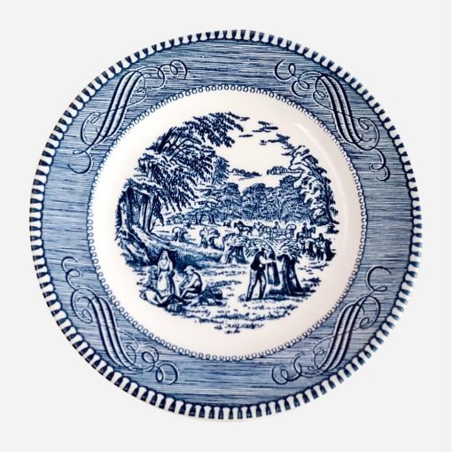 Plato de Pan Harvest Currier & Ives Blue by Royal '70