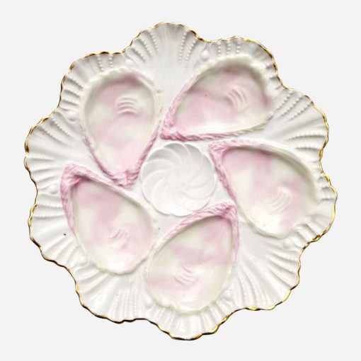 Plato para Ostras Porcelana Austriaca Marx and Gutherz siglo XIX