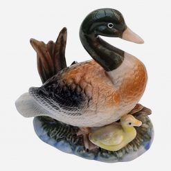 Figura Decorativa de Porcelana Pato Silvestre