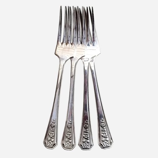 Set 4 Tenedores de Postre Ingleses bañados en plata