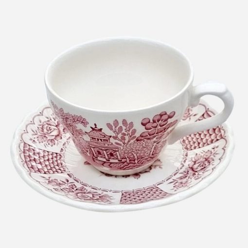 Dúo de Té Inglés Taza Willow Pink/Plato Chintz Rose