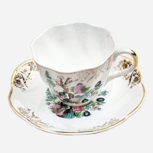 Taza de Té Indian Tree Inglesa sin sello dorada al oro 22 kt