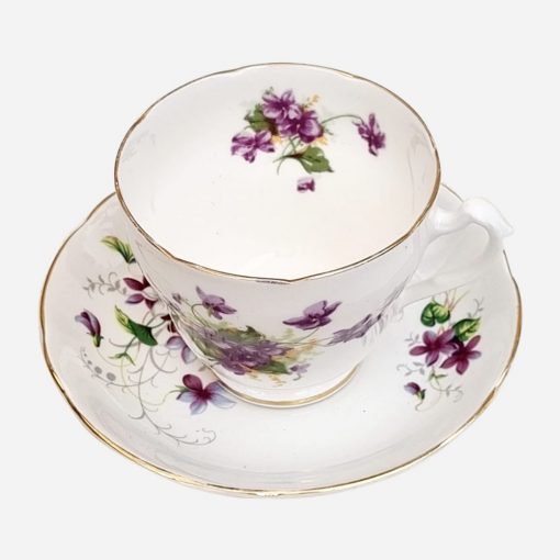 Dúo de Té inglés Taza Adderley Platillo Royal Stuart