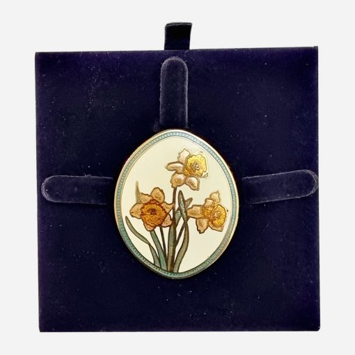 Broche Vintage Fish & Crown Cloisonne