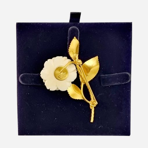 Prendedor Vintage Baño de Oro - Marfilina - Perla Sintética - Imagen 2