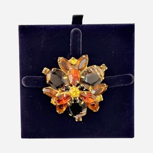Broche Vintage Cristal Ámbar