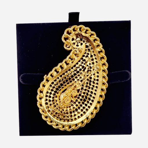Broche Vintage Dorado Perlas Sintéticas - Imagen 2