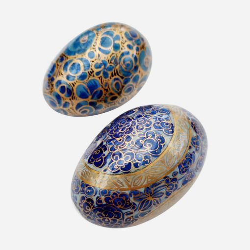Par de Huevos Decorativos Madera Pintados a mano - Imagen 2