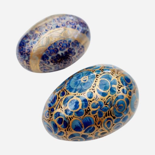 Par de Huevos Decorativos Madera Pintados a mano