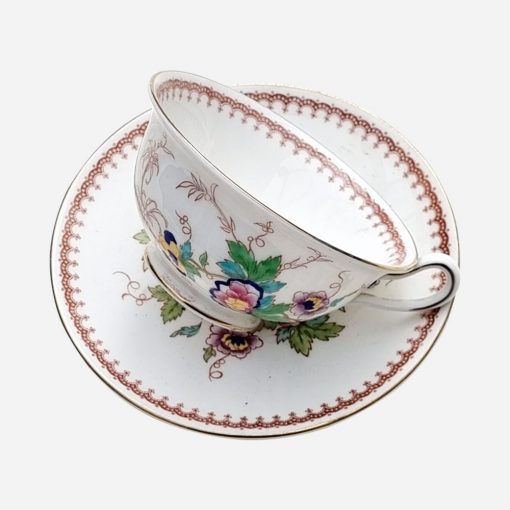 Dúo de Té Vintage Royal Cauldon Keepsake - Imagen 2