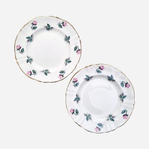 Juego de 4 Platos de Pan Ingleses Crown Staffordshire - Imagen 3