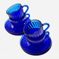 Alternative view of Juego de 4 Tazas de Café Vidrio Blue Cobalt '70