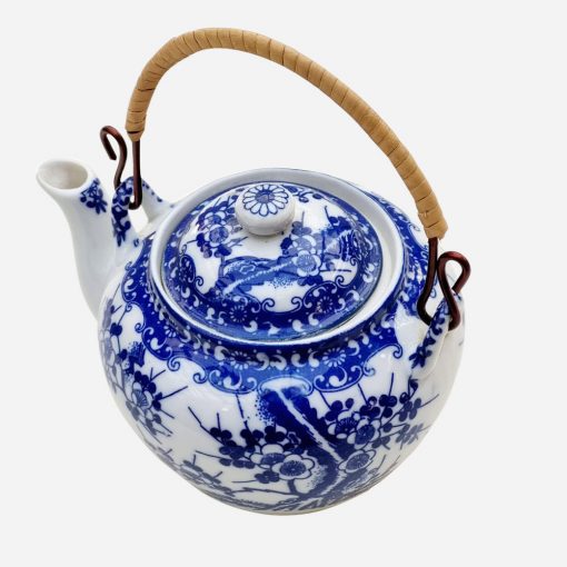 Tetera Individual Japonesa Tokusai Vintage Sakura Blue & White