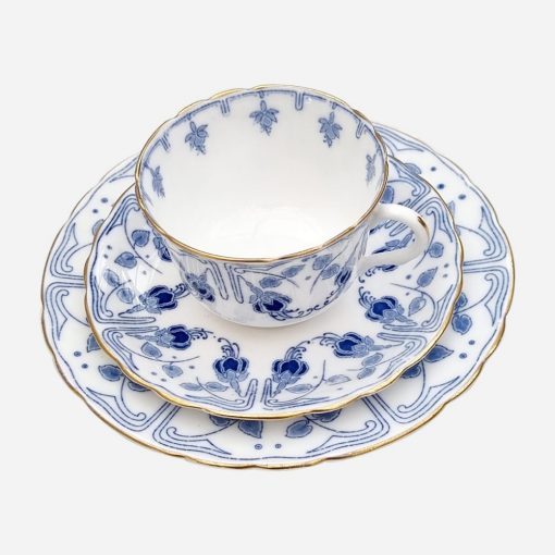 Trío de Té Inglés Royal Doulton Fuschia 1903