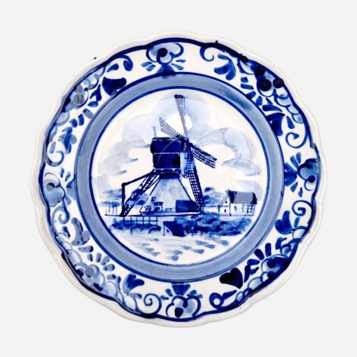 Plato Decorativo Holandés Delft Blue Pintado a Mano