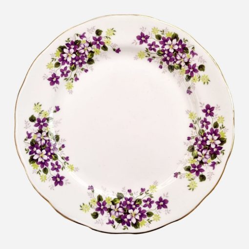 Trío de Té Inglés Queen Anne Diseño Violetas - Imagen 3