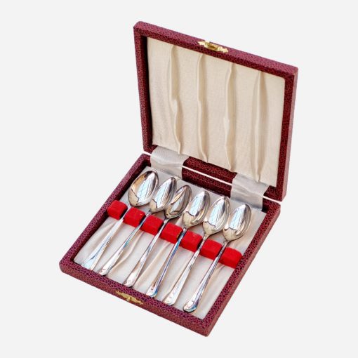 Juego de 6 Cucharitas Inglesas Baño de Plata