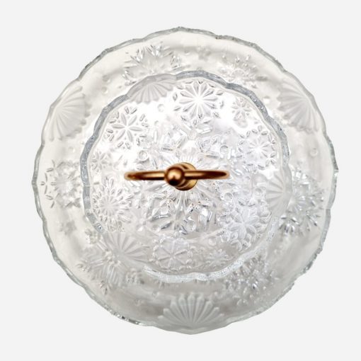 Pedestal Navidad de Vidrio diseño snowflakes - Imagen 2