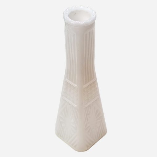 Florero Milk Glass Diseño Art Deco