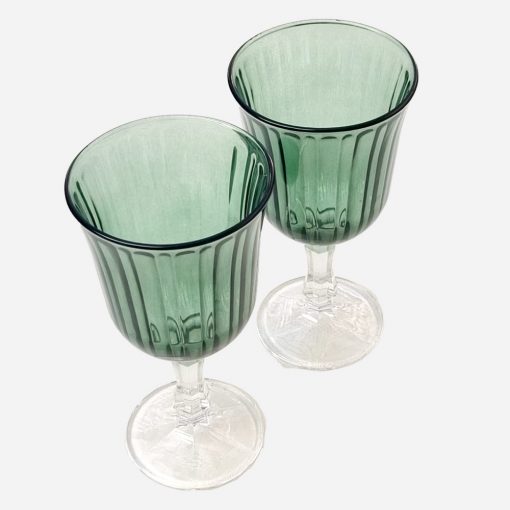 Juego de 4 Copas de Vidrio Verde Petróleo-Portugal - Imagen 2