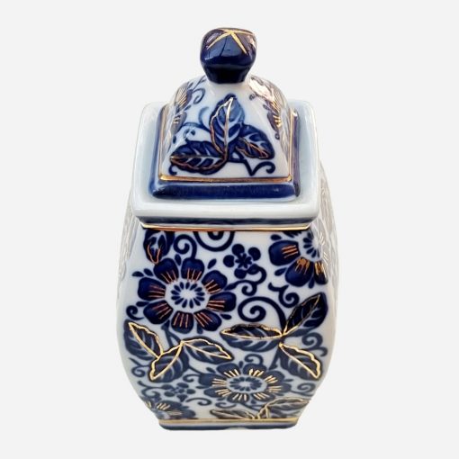 Potiche Inglés sin sello Chinoiserie Blue & White - Imagen 2