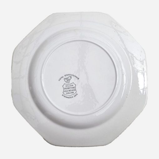 Quesera Cúpula de Vidrio Plato Inglés J & G Meakin Willow Ironstone - Imagen 3