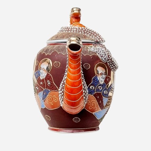 Tetera Japonesa Satsuma Pintada a Mano con Relieve y Dorada al Oro - Imagen 3