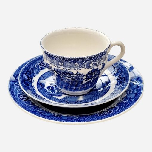 Trío de Té Inglés Old Willow Blue sin sello
