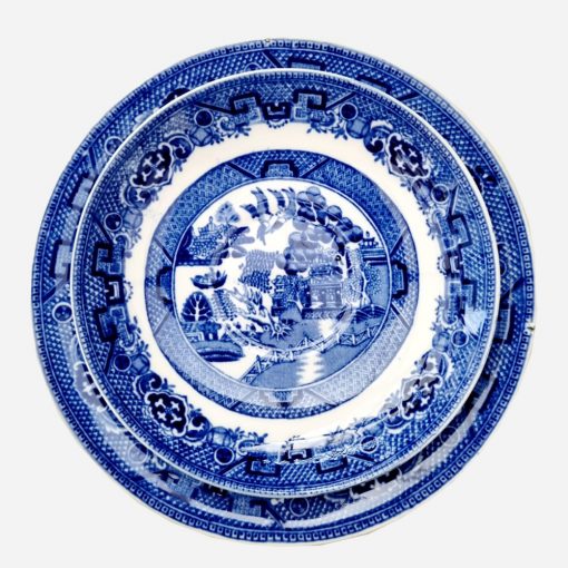 Trío de Té Inglés Old Willow Blue sin sello - Imagen 2