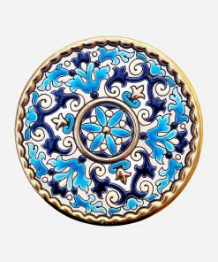 Trivet de Cerámica Español Pintado a mano dorado al oro