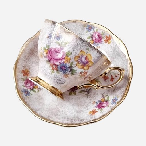 Dúo de Té Inglés Royal Albert Dorado-Floral - Imagen 2