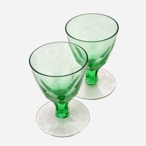 Juego de 6 Copas Verdes Cristalería Yungay - Imagen 2
