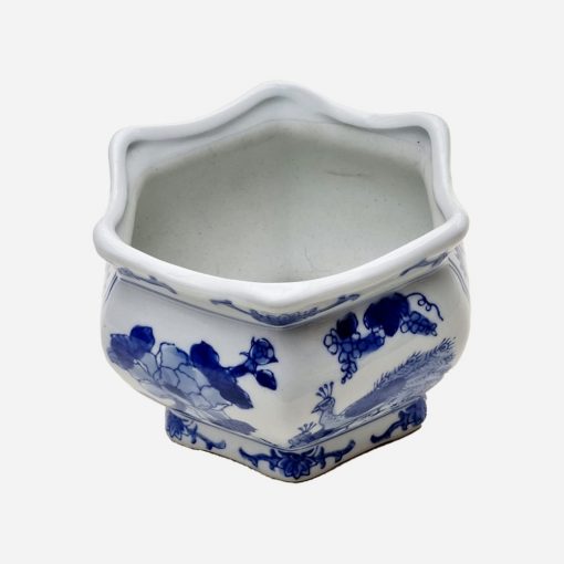 Porta Maceta Chinoiserie Blue & White